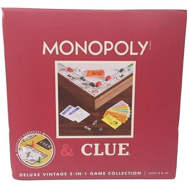 Monopoly and Clue 2-in-1 Deluxe Vintage Wood Game Set, Winning Solutions  Monopoly Luxury Edition Board Game 
