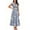 Blue(Dress), variant on GUACER V-Neck Floral Maxi Dress for Women Blue & White Flutter Sleeve Smocked Boho Sundress Summer Beach Cruise Resort Outfit