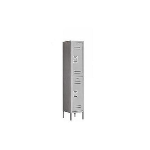 Salsbury Industries 62152GY-A 12 in. W x 66 in. H x 12 in. D Standard Metal Locker-Double Tier-1 Wide-Gray-Assembled