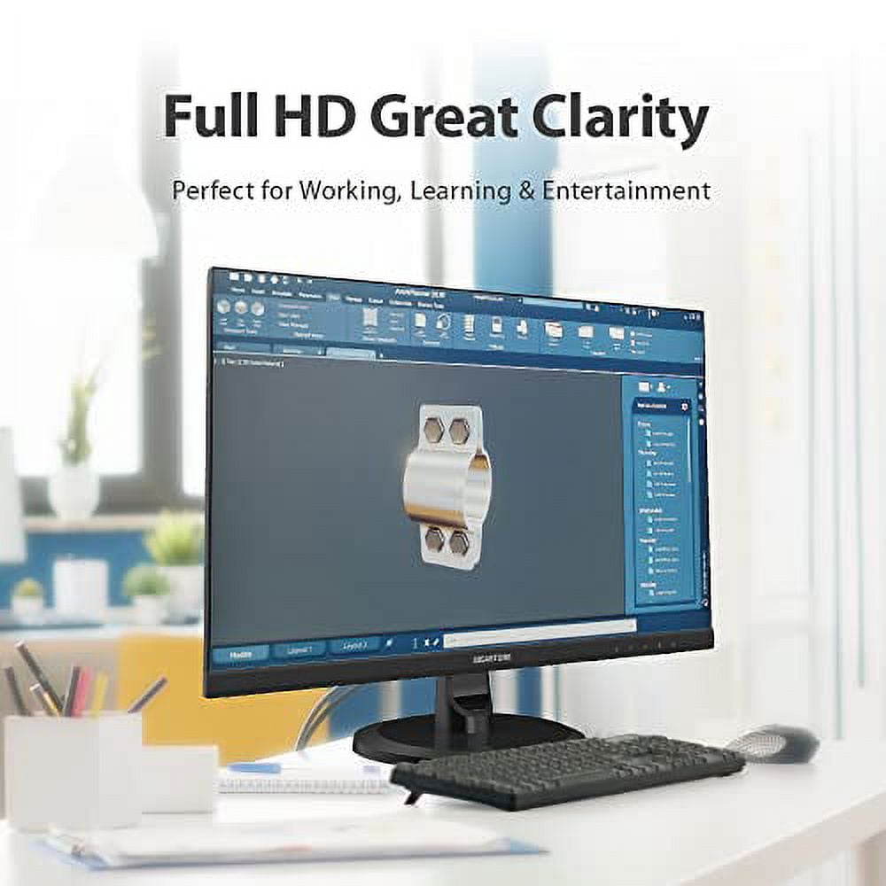 Gigastone 23.8 inch IPS Computer Monitor, FHD 1080p 75Hz PC Monitor, 3-Sided Frameless 178° Wide Viewing Angle, 5ms Response Time Gaming Monitor, Tilt Adjustment, World Class Eye Care Technology