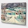 thumbnail image 3 of Designart ' Snowy Road In Countryside Winter Landscape ' Traditional Canvas Wall Art Print, 3 of 4