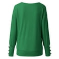 thumbnail image 5 of Duoif Sweaters for Women Trendy Women's Solid Color Knitted V Neck Loose Long Sleeved Top Women's Sweaters Womens Tops Green L, 5 of 5