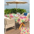 thumbnail image 5 of Outdoor Tablecloth with Umbrella Hole for Patio/Picnic/Party/Camping, Colorful Spring Floral Waterproof Table Cloth Rectangle Table Cover Washable, Elegant Pastoral Watercolor Flowers (54"x 80"), 5 of 8