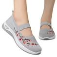 thumbnail image 6 of Fall Womens Shoes - Soft Sole Mesh Shoes Breathable On Orthopedic Tennis Shoes Floral Print Dressy Mary Jane Loafers Walking - Womens Shoes,Color:Grey,Size:9.5, 6 of 7