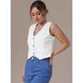 thumbnail image 2 of DARING DIVA Women's V Neck Waistcoat Top Casual Jean Vests 2XL White, 2 of 7