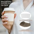 thumbnail image 3 of Aspire 100 Pcs Coffee Cup Sleeves White Cardboard, Fit 10-24oz Cups For Hot and Cold Drinks Corrugated Insulators, 3 of 7
