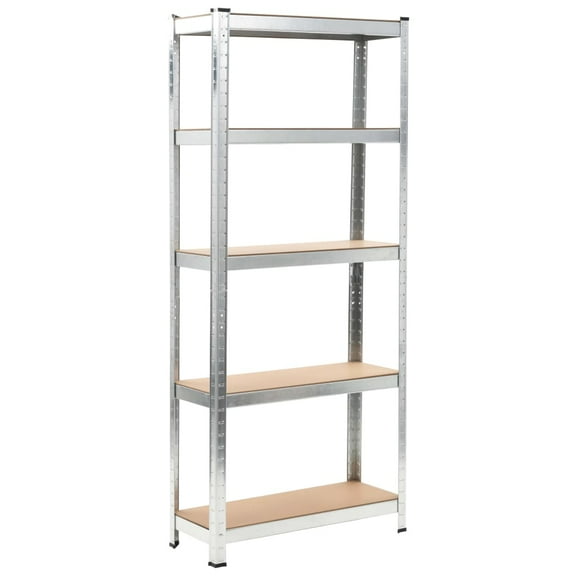 vidaXL Shelf Storage Bookshelf Shelving Unit 5-Layer Steel and Engineered Wood