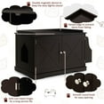 thumbnail image 5 of Pefilos 34" Large Cat Litter Box Enclosure, Wood Hidden Cat House Washroom Furniture for Living Room, Bedroom, Bathroom with Magazine Rack, Brown, 5 of 7