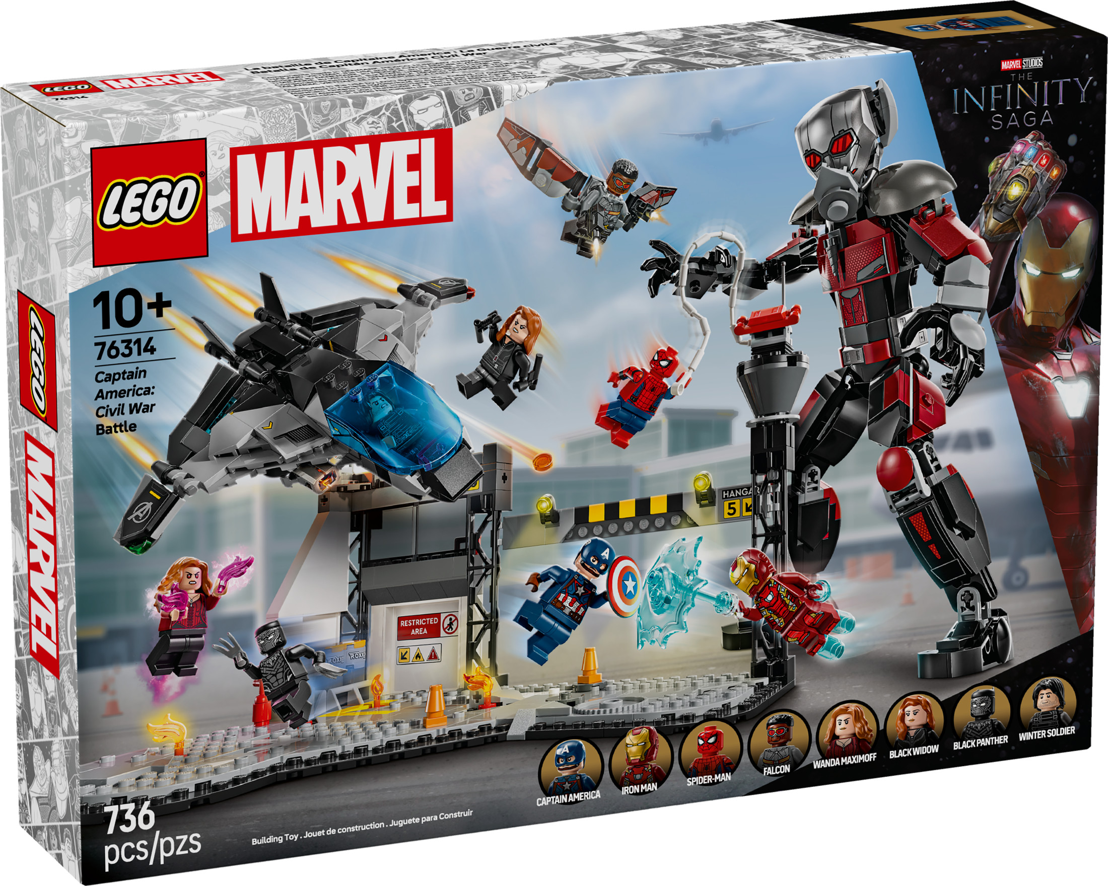 LEGO Marvel Capitán América: Civil War Set de Juguete de Acción y Batalla - Juguete de Superhéroe Marvel para Niños, Niñas y Niños, Mayores de 10 Años - con 8 Minifiguras y Hombre Hormiga Gigante - Idea de Regalo de Cumpleaños - 76314 2