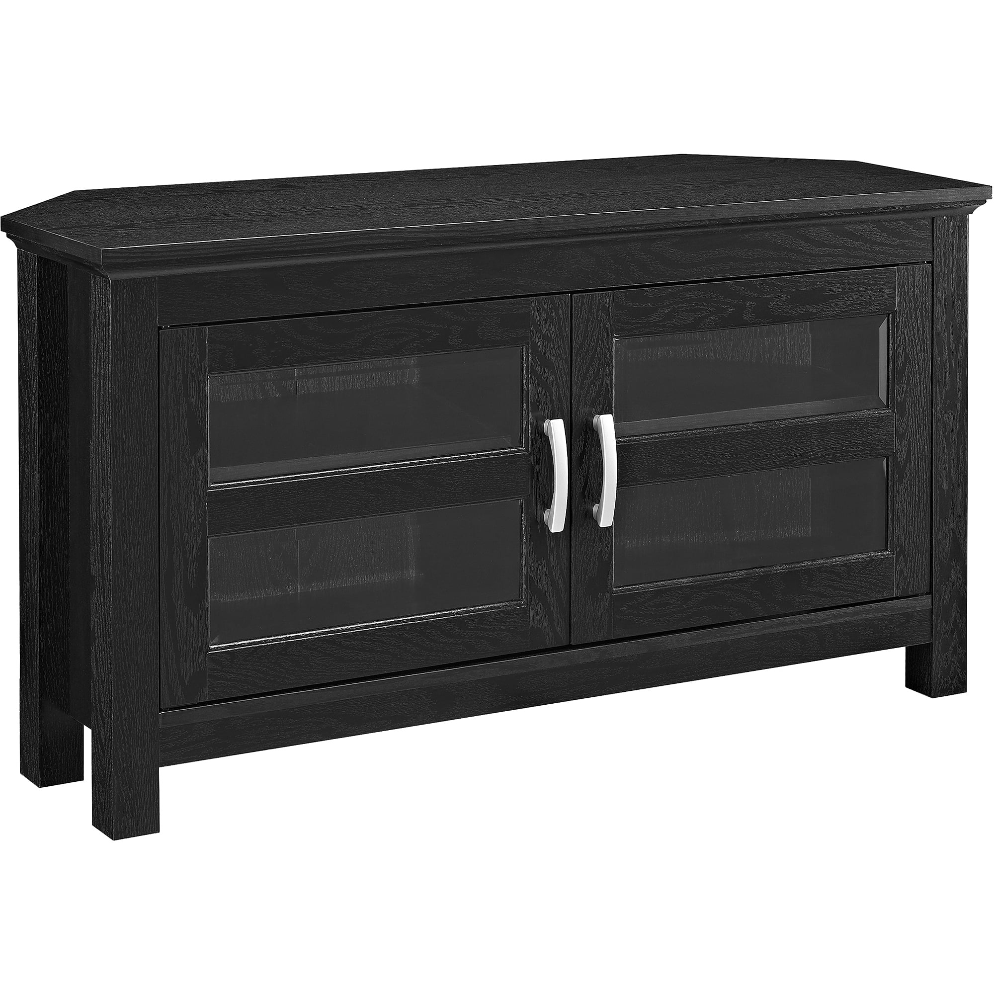 Walker Edison Black Wood Corner TV Stand for TVs up to 48" Walmart