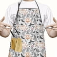 thumbnail image 2 of White Halloween Skull Pumpkin Pattern Apron-Garden Aprons for Women with Pockets-Cotton Linen Waterproof Kitchen Cooking Gardening Aprons Adjustable for Kitchen,Cooking,BBQ and Salon 33"x27", 2 of 7