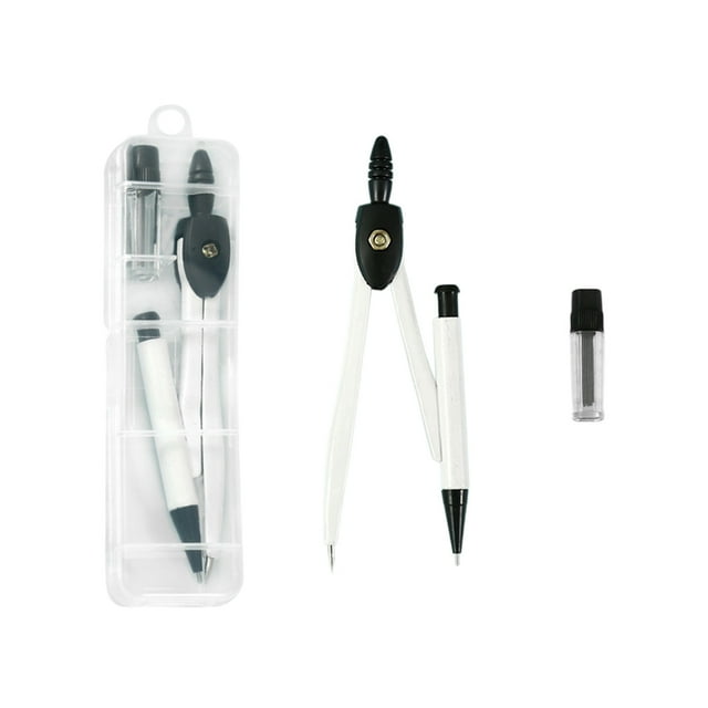 JASKFLY Métal Boussoles en 1 Pce Ensemble de Boussoles à Dessin en Métal avec Règle et Bouton de Réglage Fin pour Art Géométrique et Design Technique, Rangement et Organisation/Métal, Blanc