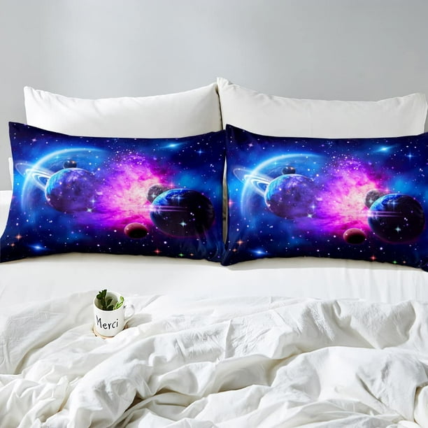 Kids Galaxy Bedding Set Boys Outer Space Duvet Cover Set for Kids