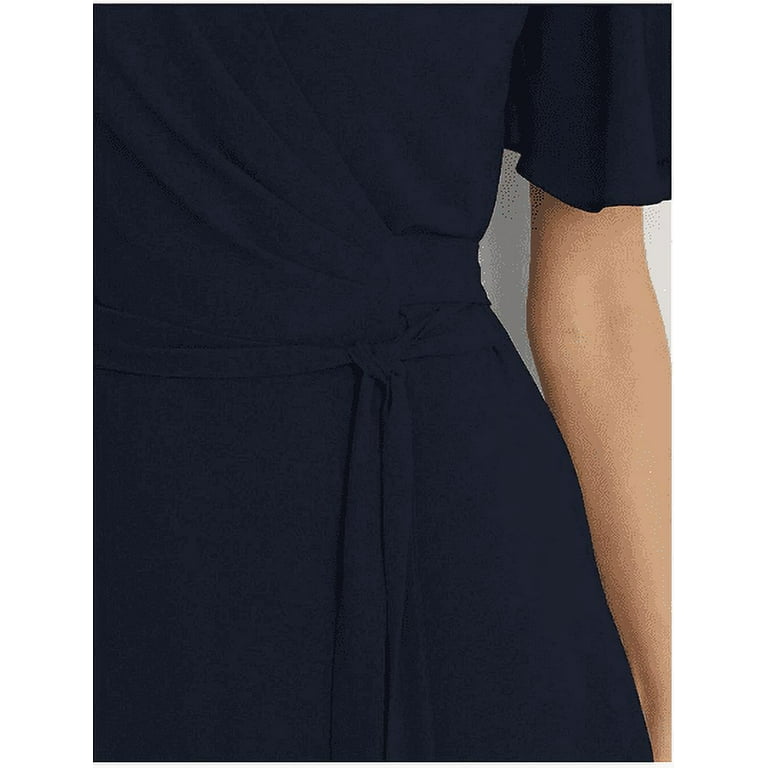 Lauren Ralph Lauren Women's Georgette Flutter-Sleeve Dress, Navy, 6 Lauren Ralph Lauren Women's Georgette Flutter-Sleeve Dress, Navy, 6