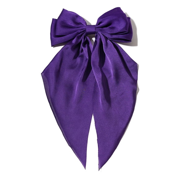 COOLHOOD Large Double Layer Hair Bowknot Clip For Adults Teens Soft Ribbon Fabric Barrettes Metal Hairpin For Daily Styling
