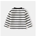 thumbnail image 3 of Bainana Boys Tops Toddler Stripe Print Long Sleeve Crew Neck Shirts Comfortable Casual Spring Autumn Kids Sweatshirt White Size 3-4 Years, 3 of 3