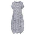 thumbnail image 3 of EIMELI Robe Décontractée pour Femmes Robe Décontractée pour Femmes à Pois Manches Courtes Col Rond Robe Maxi Vêtements pour Femmes G Noir, 3 of 3