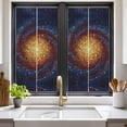 Abstract Glass Window Privacy Film, Gold Blue Gradient Galaxy Spiral ...