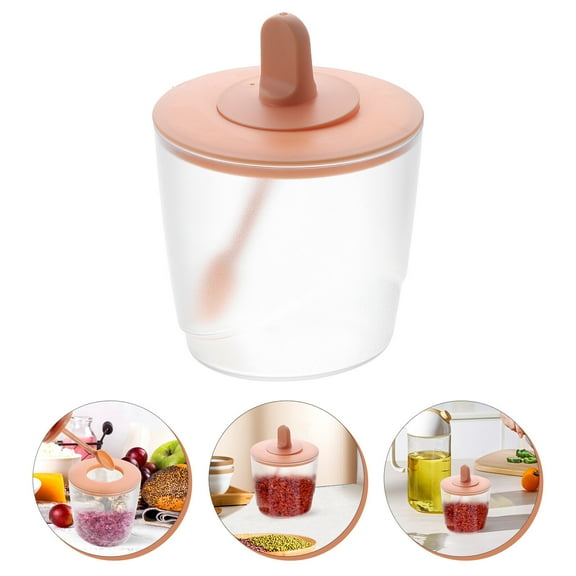 SEWCHICS Seasoning Jar with Easy-Access Lid and Removable Spoon for Home Kitchen Storage and Organization