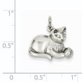 thumbnail image 2 of 14K White Gold Diamond Cut Satin Open-Backed Cat Charm, 2 of 2