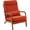 High-back Orange, variant on Handcrafted Upholstered Solid Wood Accent Armchair in Living Room Apartment Office Modern Indoor Single Leisure Lounge Wooden Chair, Oak Armrest Lumbar Pillow, Reading Chair (High-Back Orange)