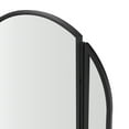 Walker Edison Modern Hinged Sides Arched Wall Mirror, Black