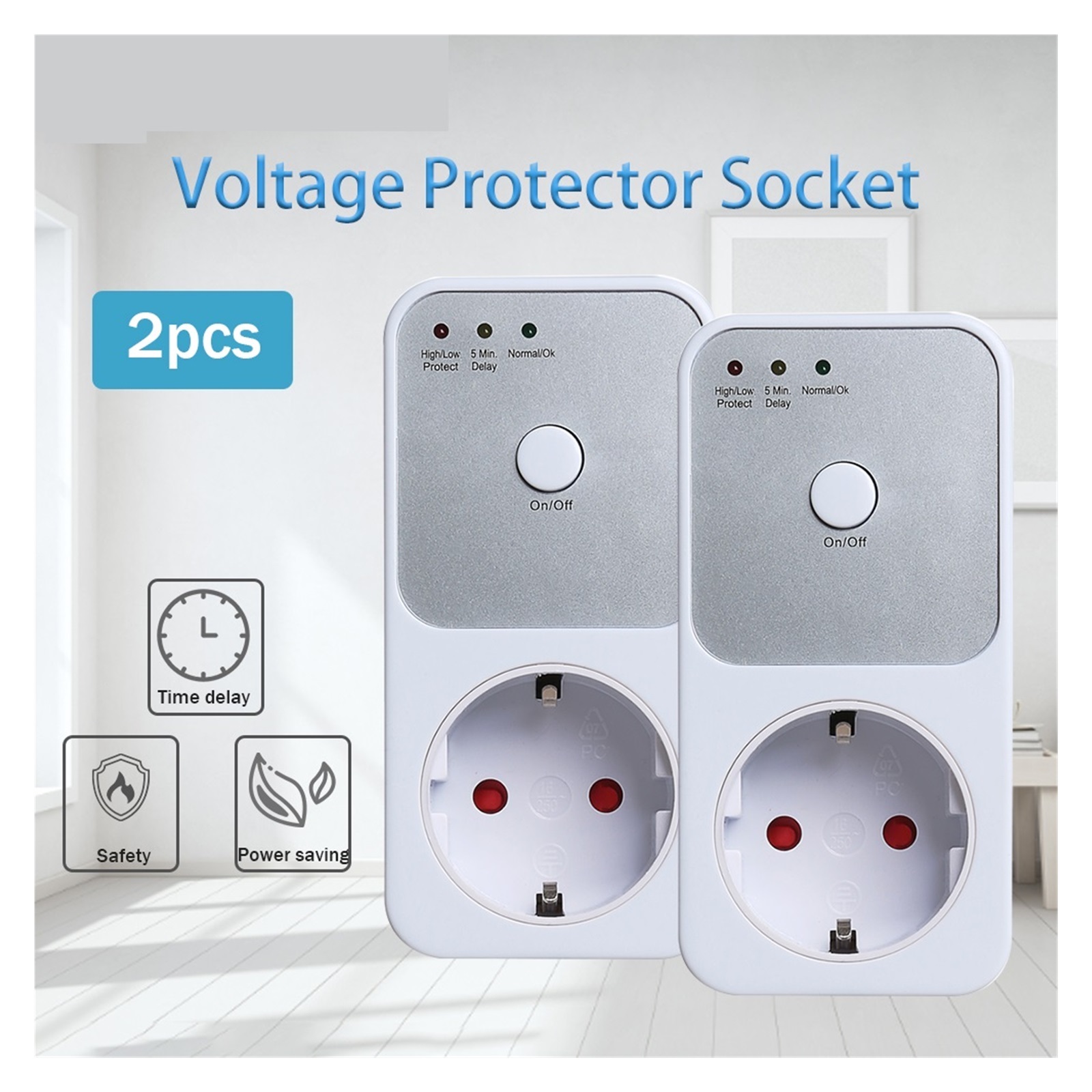 2pcs Surge Safe Protector Socket Voltage Protector Electrical Automatic Stabilizer For Refrigerator Switcher