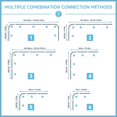 thumbnail image 3 of Corner Shower Curtain Rod 47.2" X (55"-71") Shower Curtain Rod, Convertible U and L Shaped Shower Curtain Rod for Bathroom, 6 Splice Sizes with 24 Stainless Steel Shower Rings, Black, 3 of 7