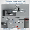 thumbnail image 4 of Zamery Shower Panel Tower System Adjustable Rainfall Head 3-Setting Handheld Shower 2 Body Jets Areas Mixer Taps Temperature Display Wall Mounted Shower Unit Stainless Steel, Black, 4 of 9