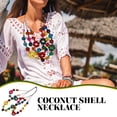 thumbnail image 4 of Collar multicapa estilo bohemio con tejido vintage, colgante, joyería, collar redondo y floral de concha de coco, adorno de regalo para mujeres y niñas., 4 of 8