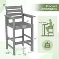 thumbnail image 3 of Gymax Patio Bar Stools Set of 4 Tall Adirondack Chair w/ Backrest Armrests & Footrests Gray, 3 of 9