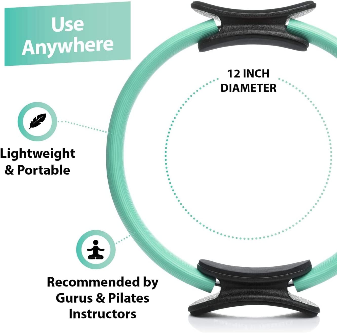 URBNFit Pilates Ring - 12 Magic Circle w/Dual Grip, Foam Pads for Inner  Thigh Workout, Toning, Fitness & Pelvic Floor Exercise - Yoga Rings w/Bonus  - Imported Products from USA - iBhejo