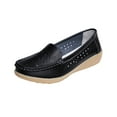 thumbnail image 2 of Kayannuo Fall Womens Shoes Loafers Women Shoes Women's Casual Single Shoe Cowhide Peas Mom Shoes Cowhide Soled Hollow Sloping Heel Shoes, 2 of 4