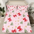 thumbnail image 2 of Homewish Red Bowtie 4pcs Bed Sheets For Children Teens Adults,Xmas Tree King Sheets,Happy New Year Super Cozy Sheet Set,Ultra Soft Home Decor, 2 of 7