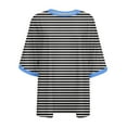 thumbnail image 5 of bnaln Womens Summer Tops Casual Crewneck Short Sleeve Sweatshirt Striped Color Block Trendy Pullover Loose Fit T Shirts Blouse Baggy Jumpers Fall Dressy Tshirts Going Out Tops, 5 of 5