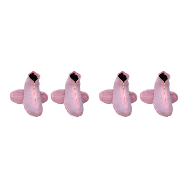 Qarigey Cubierta impermeable de silicona para zapatos, cubierta impermeable para zapatos, lluvia y suciedad, color rosa Rosa 2Conjunto