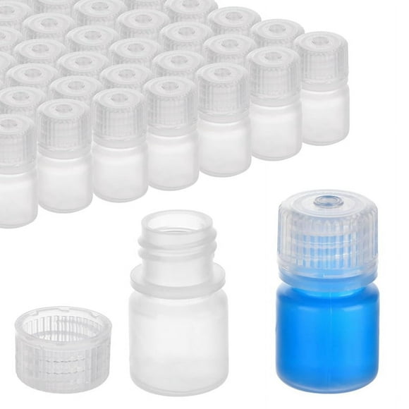 50 Pcs 8Ml Plastic Bottle, Wide Mouth Reagent Bottle, Small Empty Bottles, Polypropylene Sample Bottle