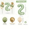 thumbnail image 5 of 12pcs Green white Golden Latex Balloons and Digital Aluminum Film Set - 32-inch olive Green digital balloons 4, birthday Party decorations, Halloween decorations, Christmas decorations, 5 of 9