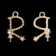 thumbnail image 3 of 10 colgantes de letras de aleación para hacer tú mismo, collares, pulseras y pendientes dorados., 3 of 9