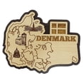 thumbnail image 1 of Printtoo Denmark Map Fridge Magnet Souvenir Wooden Gift Collectibles, 1 of 1