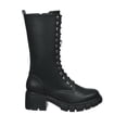 thumbnail image 2 of Bota Alta Mujer Moda Casual Juvenil Urbana Cómoda Tipo Piel Negro Agujetas Tipo Militar 040D2F negro 27 Incógnita 040D2F, 2 of 7