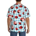 thumbnail image 5 of Vsdgher Flowers and Lady Bugs Print Men's Wrinkle Free Untucked Cuban Shirt Business Casual Button Down Shirts Short Sleeve Shirt, 5 of 7