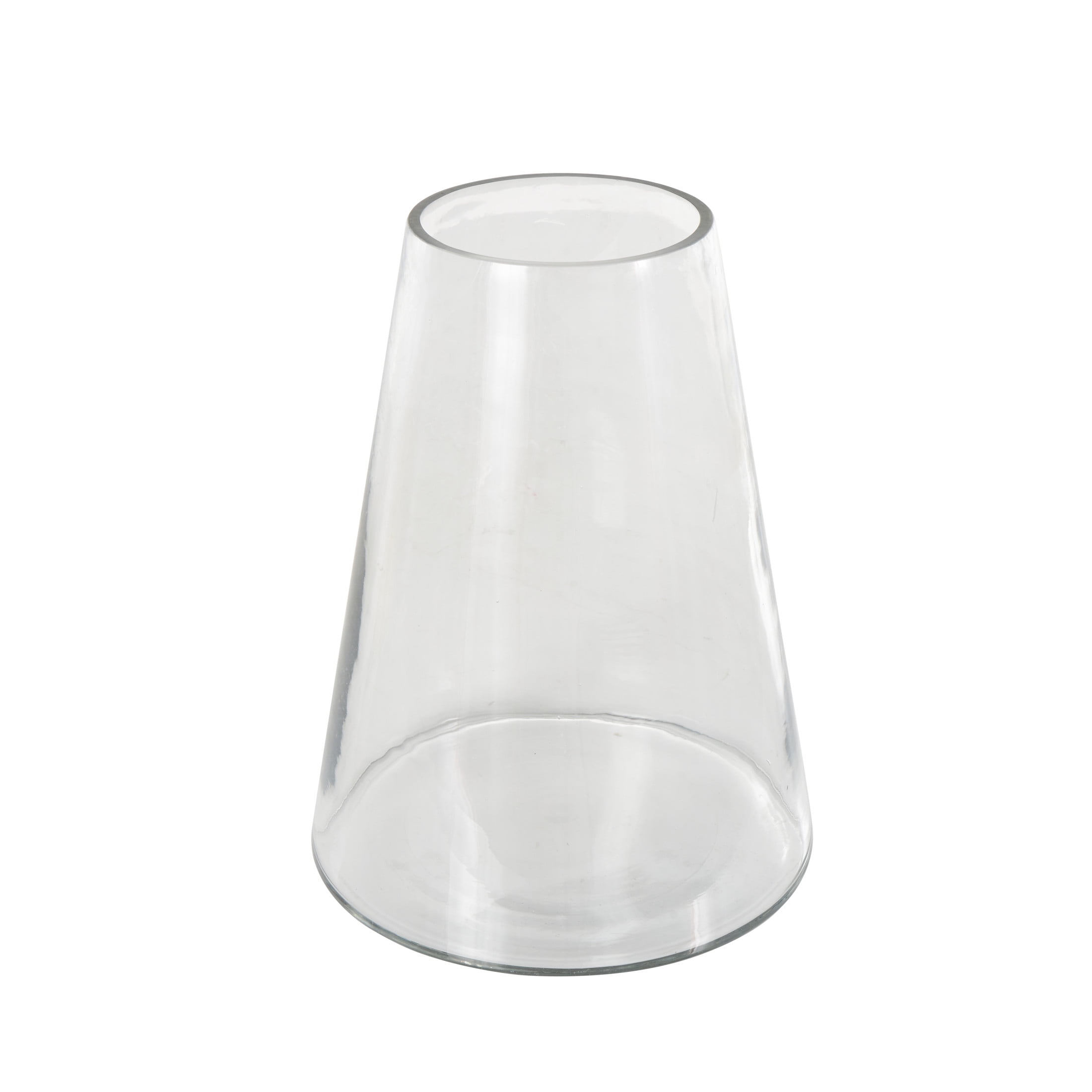 DecMode 12" Cone Shaped Glass Vase