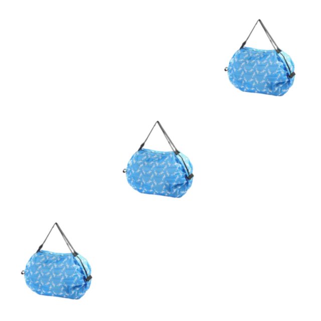 Justharion Sac de Courses de Voyage Pratique Réutilisable en Polyester pour Chiot Bleu 3Set