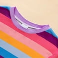 thumbnail image 3 of ZEHJUHAN Toddler Girls 3-Piece Summer Outfit Set Rainbow Striped T-Shirt Sport Shorts Matching Bag Cute Playwear Purple，18-24M, 3 of 7