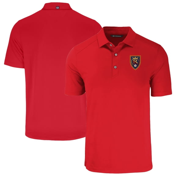 Men's-Cutter & Buck  Red Real Salt Lake Forge Eco Stretch Recycled Polo