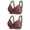 24-Coffee, variant on YWDJ Bras for Women Push up 2 Pack Sleep Bras No Wire Comfy Bras Adjustable Straps Half Cup Wrap Lounge Bras Padded Plus Size Comfy Bras Comfortable Bras Brown L
