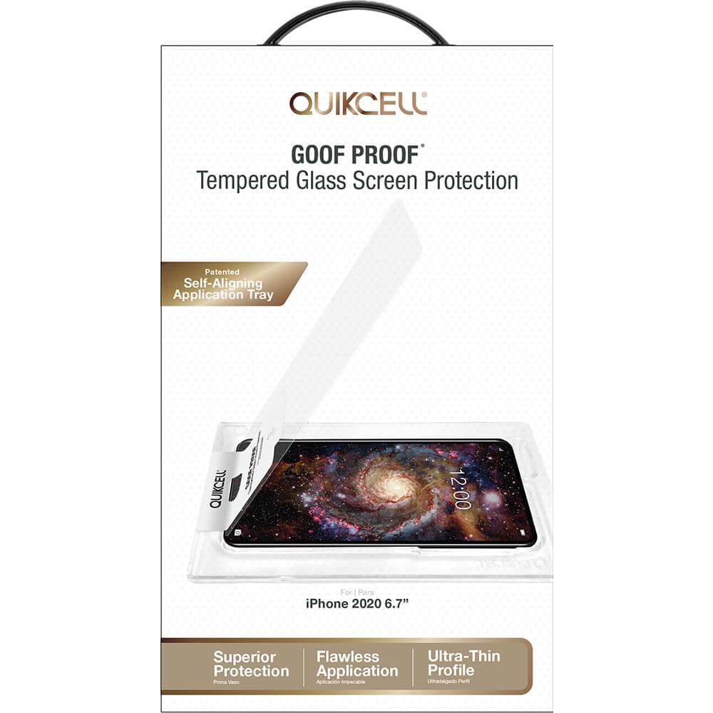 QuikCell GPIP202067 Goof Proof Tempered Glass Screen Protector for
