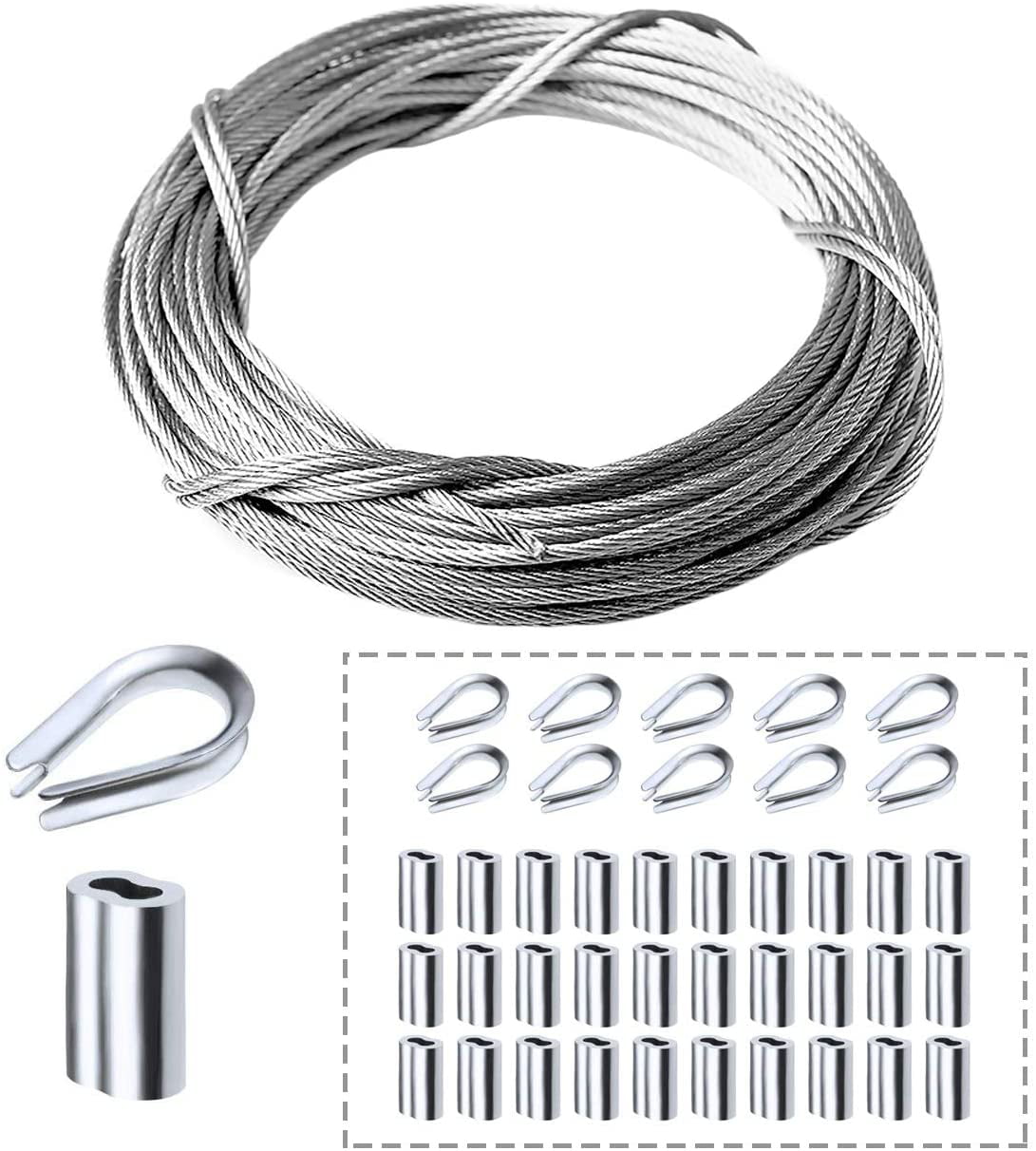 VEVOR Steel Cable Railing Kit Wire Railing 316 Stainless Fit 1/8" Cable 12 Sets 