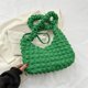 thumbnail image 4 of Bolsos de burbujas para mujer, bolsos de mano de color sólido con correa suave con cordón (verde), 4 of 9